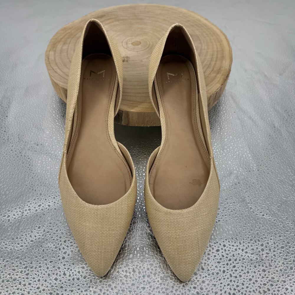 Marc Fisher LTD Womens Sunny Ballet Flat, Woven, Slip On, Light Natural SZ 8